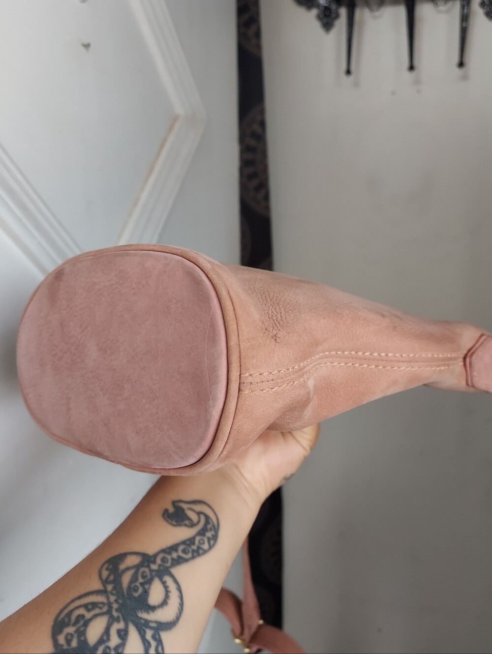 Vintage Coach Rose Small Bucket Zip Nubuc 4933💗🌸 - Picture 12 of 14